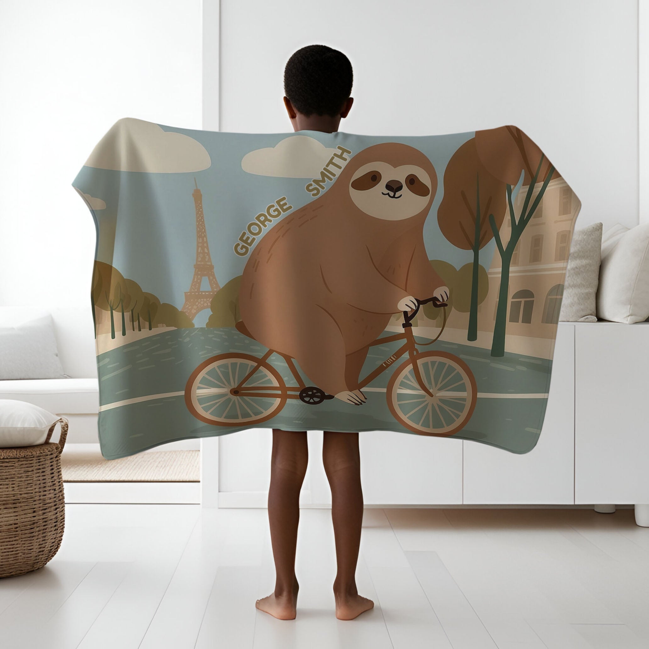 Sloth personalized blankets for kids and babies - Chill Wheels