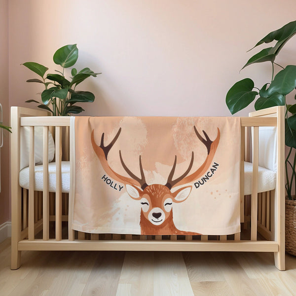 Deer personalized children's blankets - Antler Haven