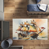 Pirate Area Rug for Kids and Nursery Rooms - Misty Sea Voyager