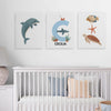 3 Pieces Personalized Sea Animals Wall Art