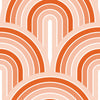 Rainbow Peel and Stick Wallpaper or Traditional Wallpaper - Terra Cotta Waves