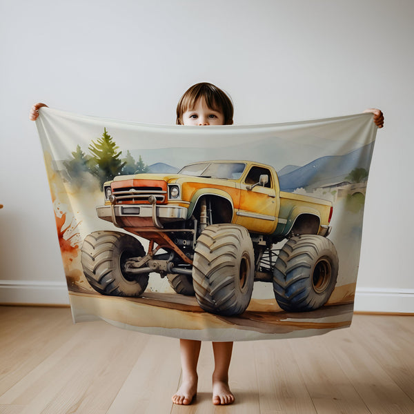 Monster Truck personalized blanket for newborn and kids - Peak Performer