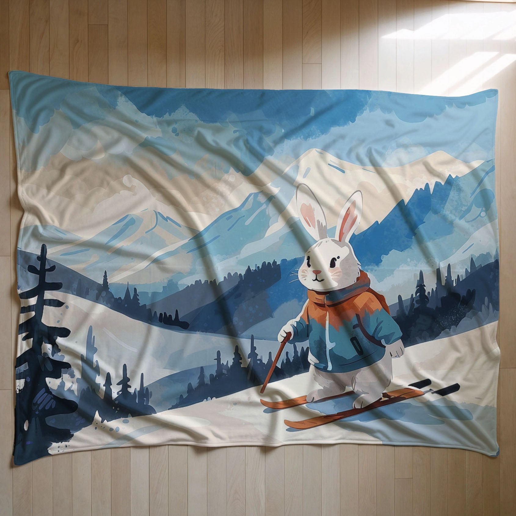 Bunny personalized children's blankets - Bunny Slopes