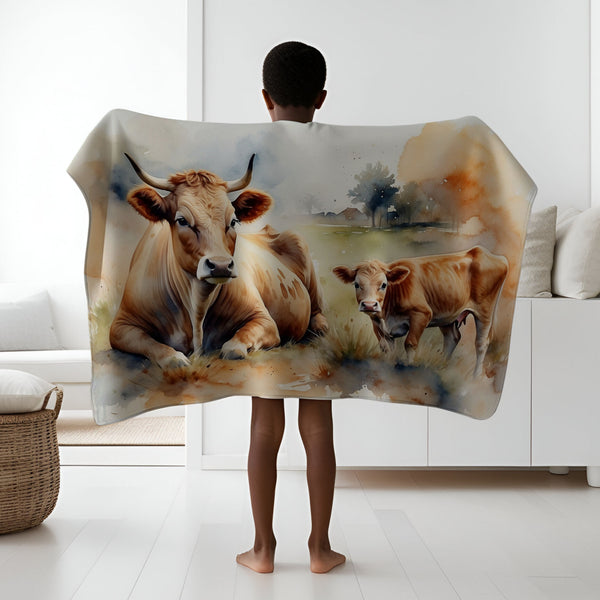 Cow personalized blanket for newborn and kids - Pasture Pals