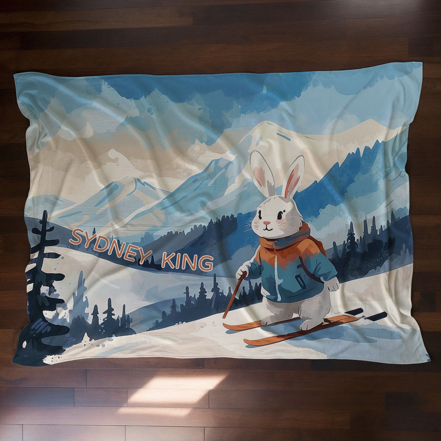 Bunny personalized children's blankets - Bunny Slopes