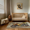 Nursery and Kids Motorcycle Rug - Mellow Yellow Moto