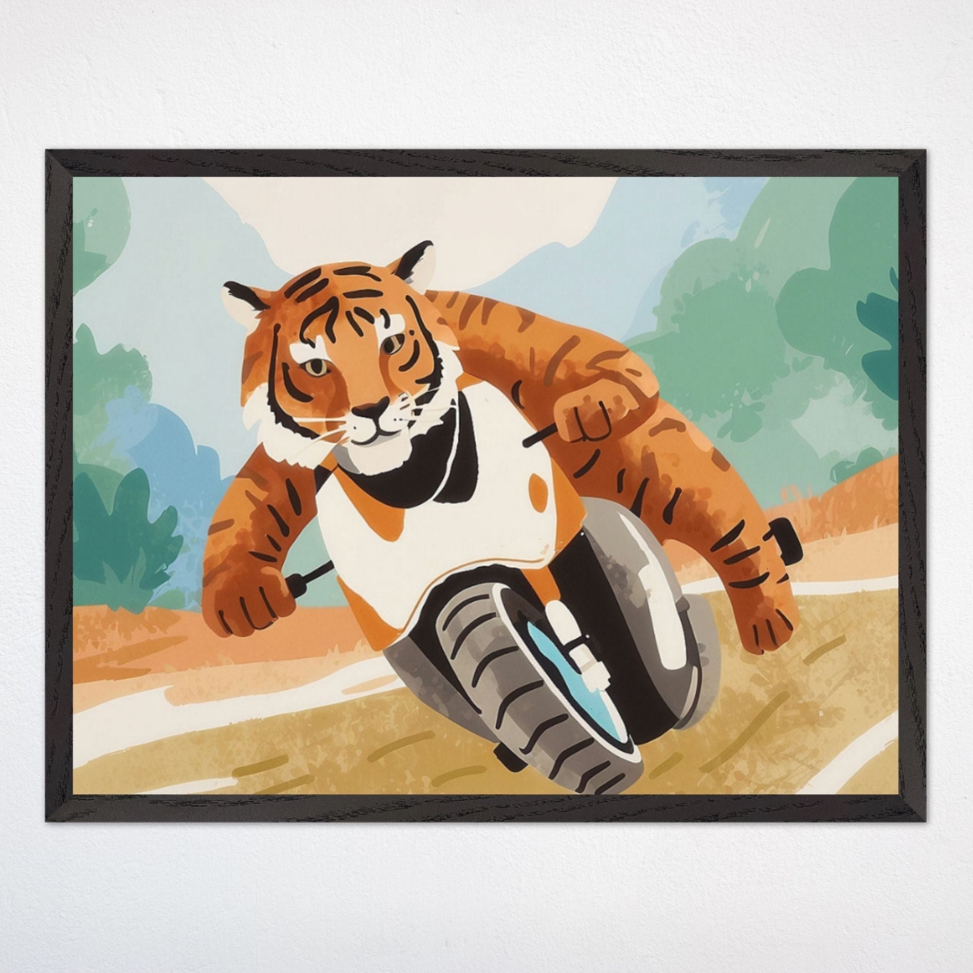 Tiger Wall Art for Nursery and Kids Rooms - Motorcat Madness