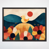 Farm Friends Wall Art for Nursery, Playroom or Kids Bedrooms - Cute Chick with Bees, Colorful Flowers, and Mountain Landscape - Sunny Sprout
