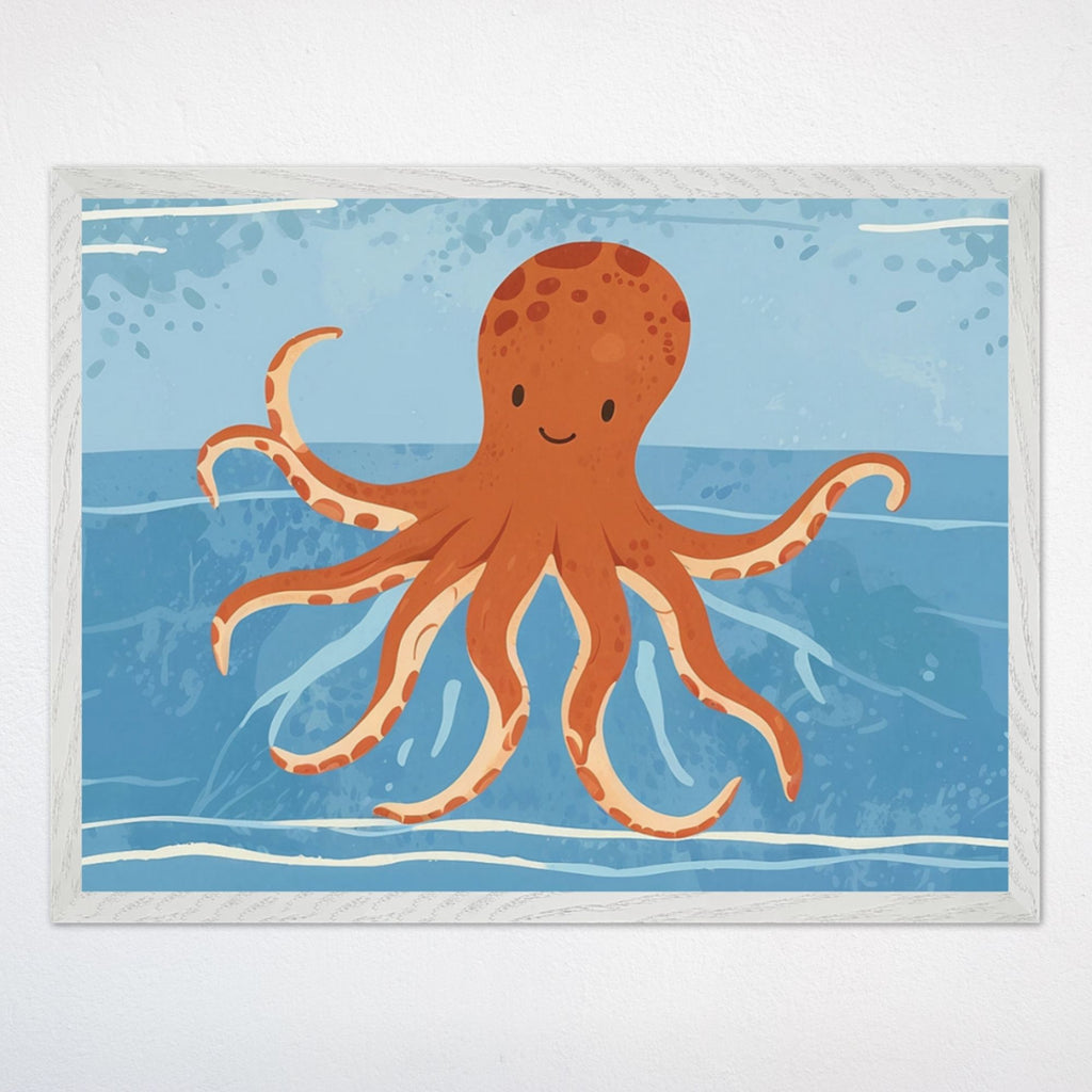 Octopus Wall Art for Playroom and Kids Rooms - Ocean Eight