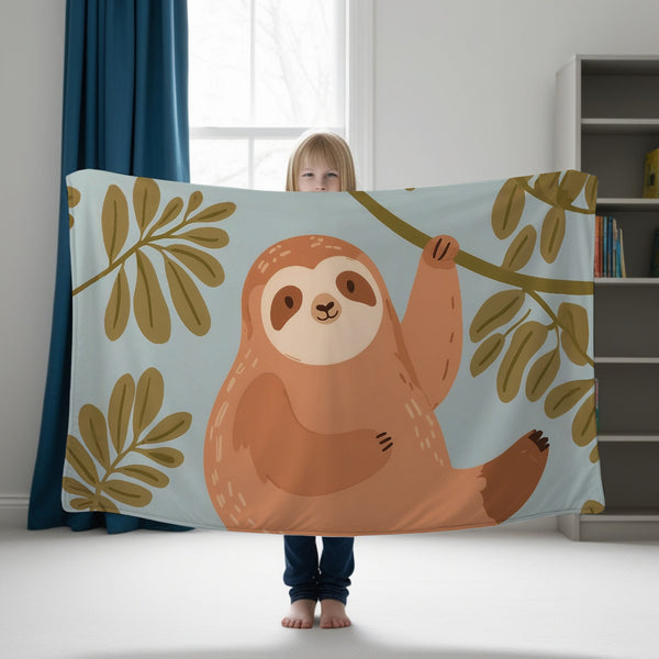 Sloth personalized blanket for babies and kids - Hangin' Around