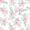 Flower Peel and Stick or Traditional Wallpaper - Blush Blossom Serenity
