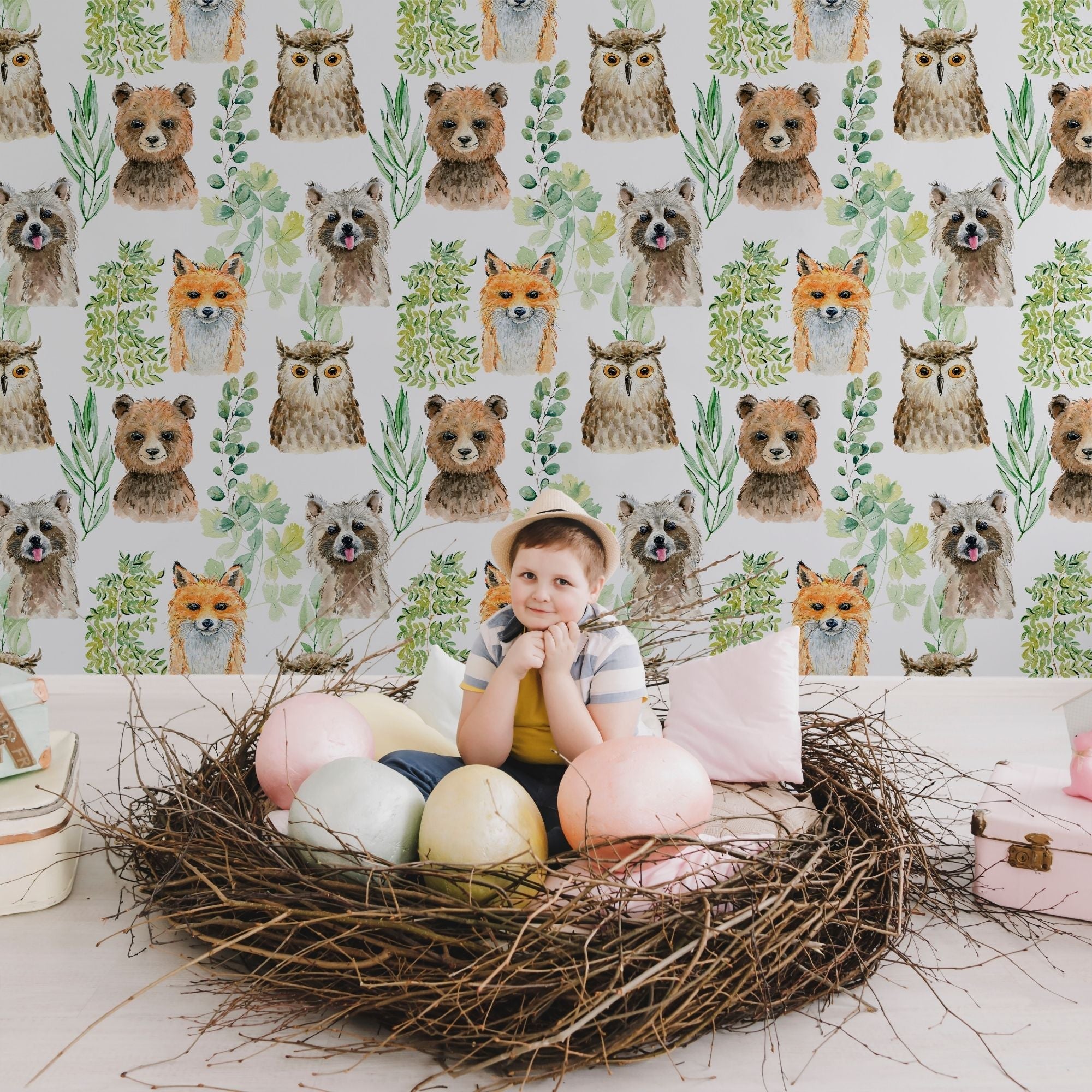 Forest Themed Wallpaper for Nursery and Kids Rooms - Enchanted Wilderness