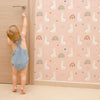 Bunny Peel and Stick or Traditional Wallpaper - Hopscotch Rainbows