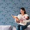 Whale Peel and Stick or Traditional Wallpaper - Ocean Giants