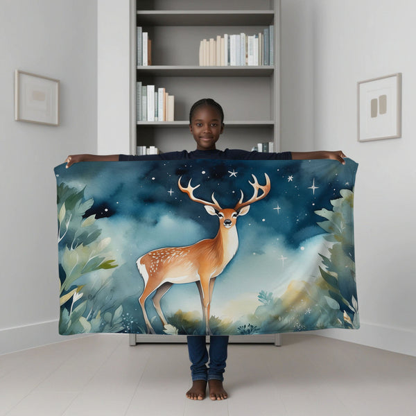 Deer personalized name blankets - Midnight Magic Deer