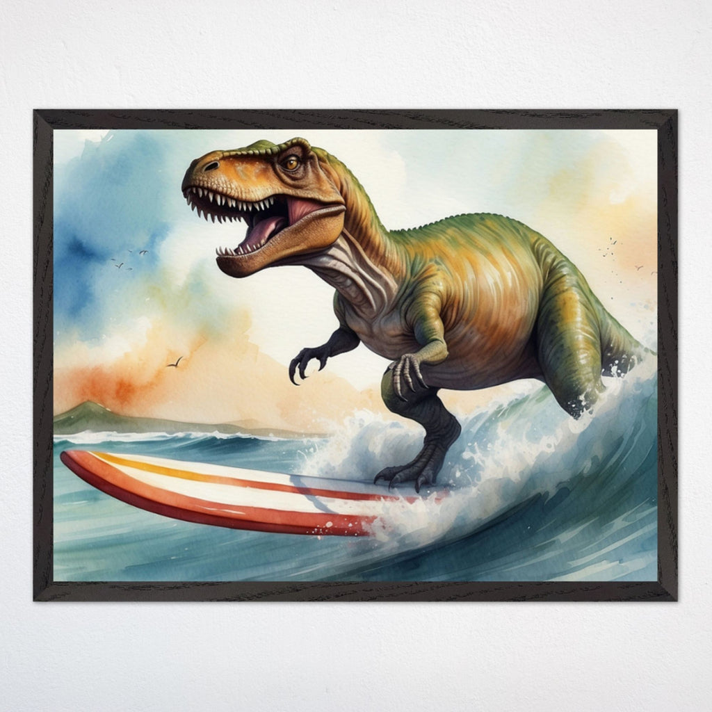 Dinosaur Wall Art for Kids and Nursery Rooms - Surfin' Saurus