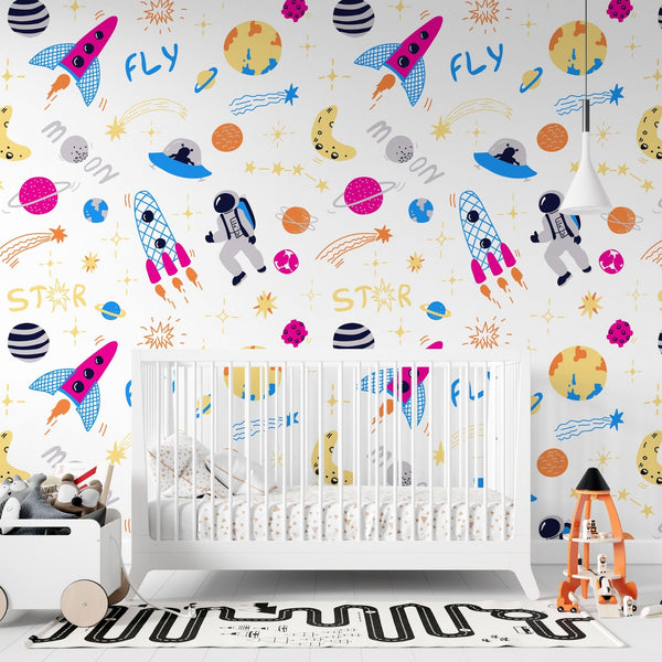 Galaxy Peel and Stick or Traditional Wallpaper - Galactic Explorers
