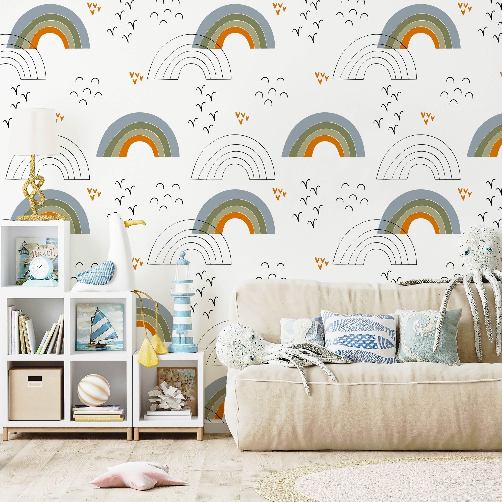 Rainbow Themed Wallpaper for Nursery and Kids Rooms - Rainbow Reverie