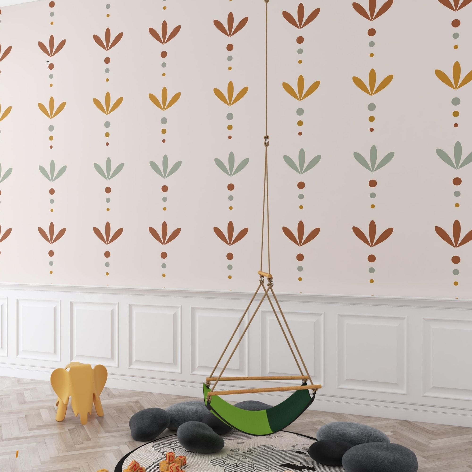 Leaves Wallpaper for Nursery and Kids Rooms - Leafy Cascade