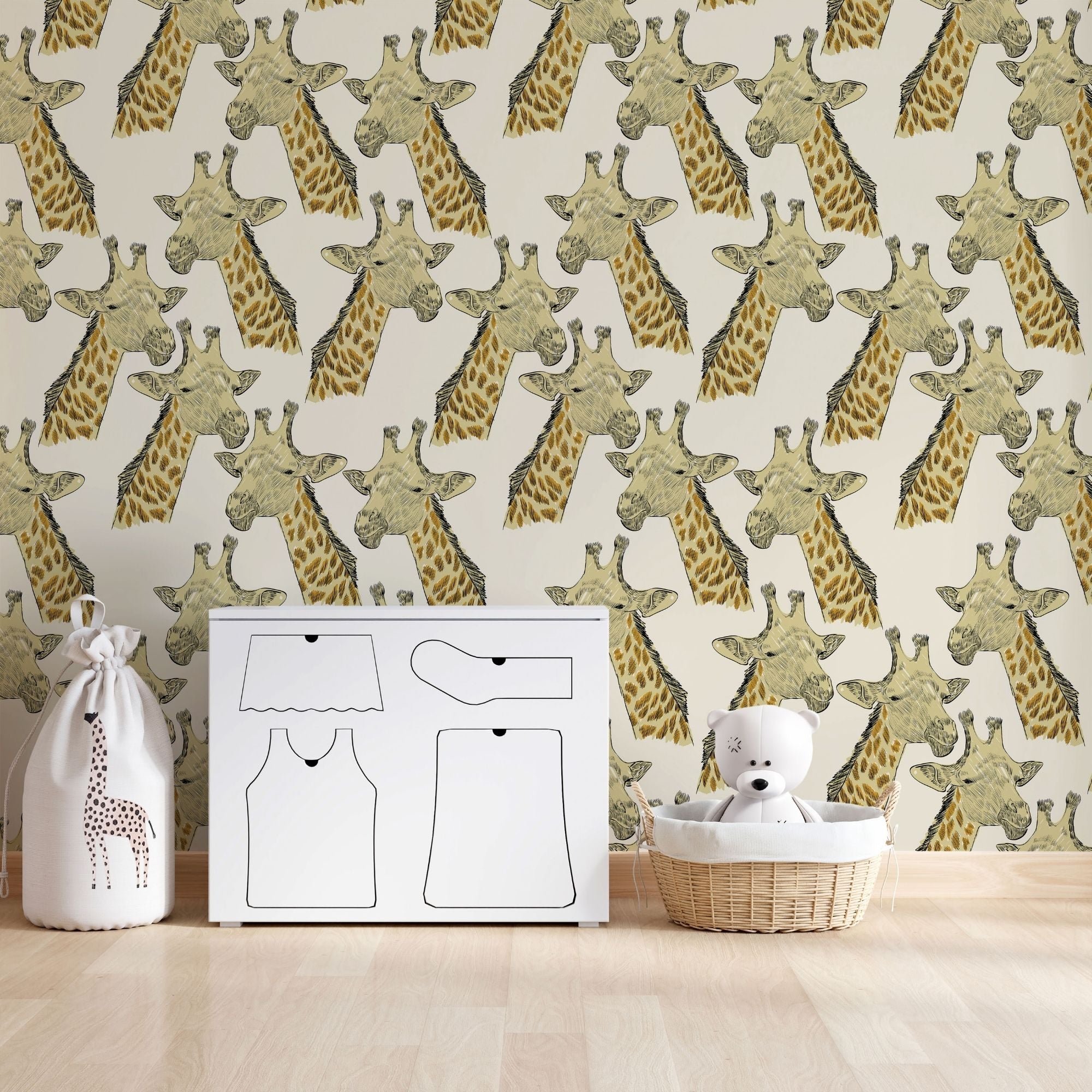 Giraffe Wallpaper for Nursery and Kids Rooms - Giraffe Glimpses