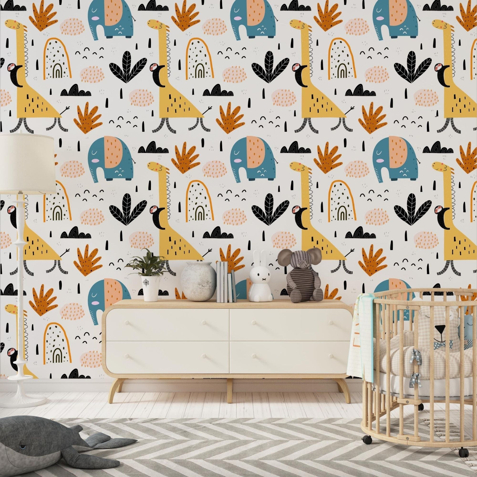 Safari Themed Nursery Wallpaper and Kids Room Wallpaper - Safari Whimsy