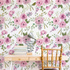 Flower Peel and Stick or Traditional Wallpaper - Whimsical Watercolor Garden