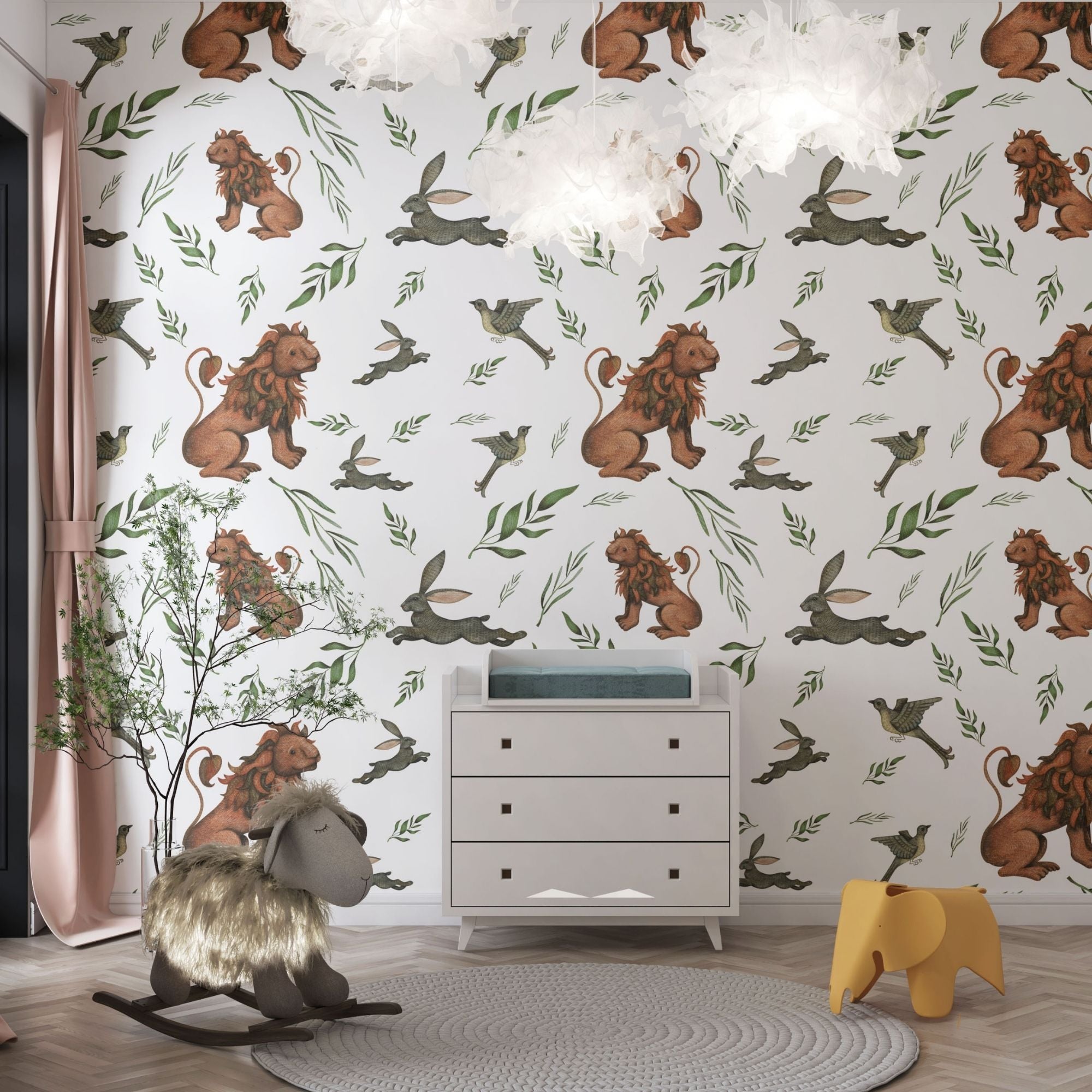 Jungle Wallpaper for Nursery and Kids Rooms - Forest Fables