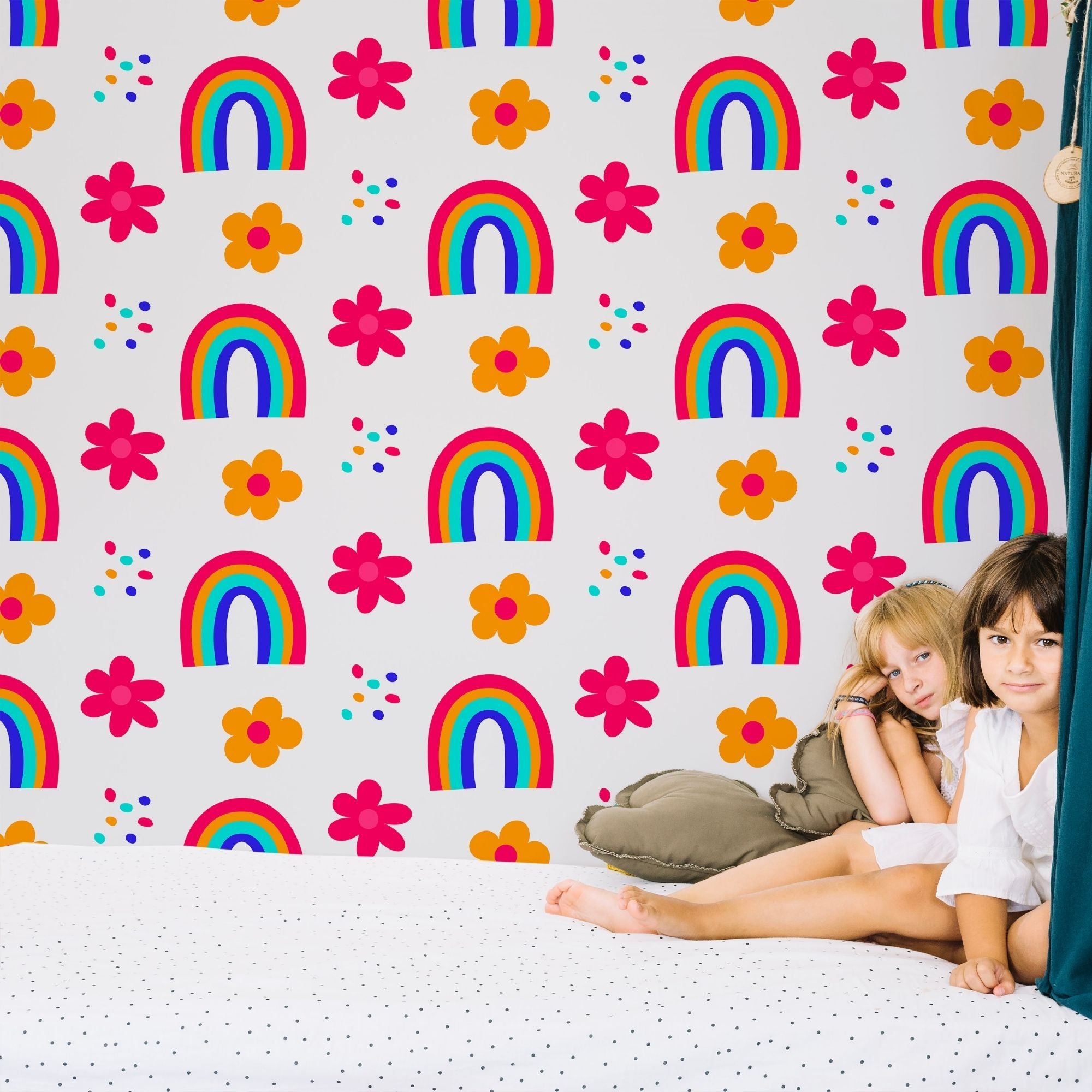 Rainbow Peel and Stick or Traditional Wallpaper - Geometric Whimsy