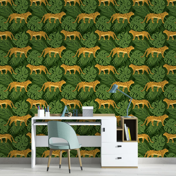 Leopard Peel and Stick or Traditional Wallpaper - Leopard's Lair