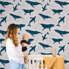Whale Peel and Stick or Traditional Wallpaper - Marine Majesty