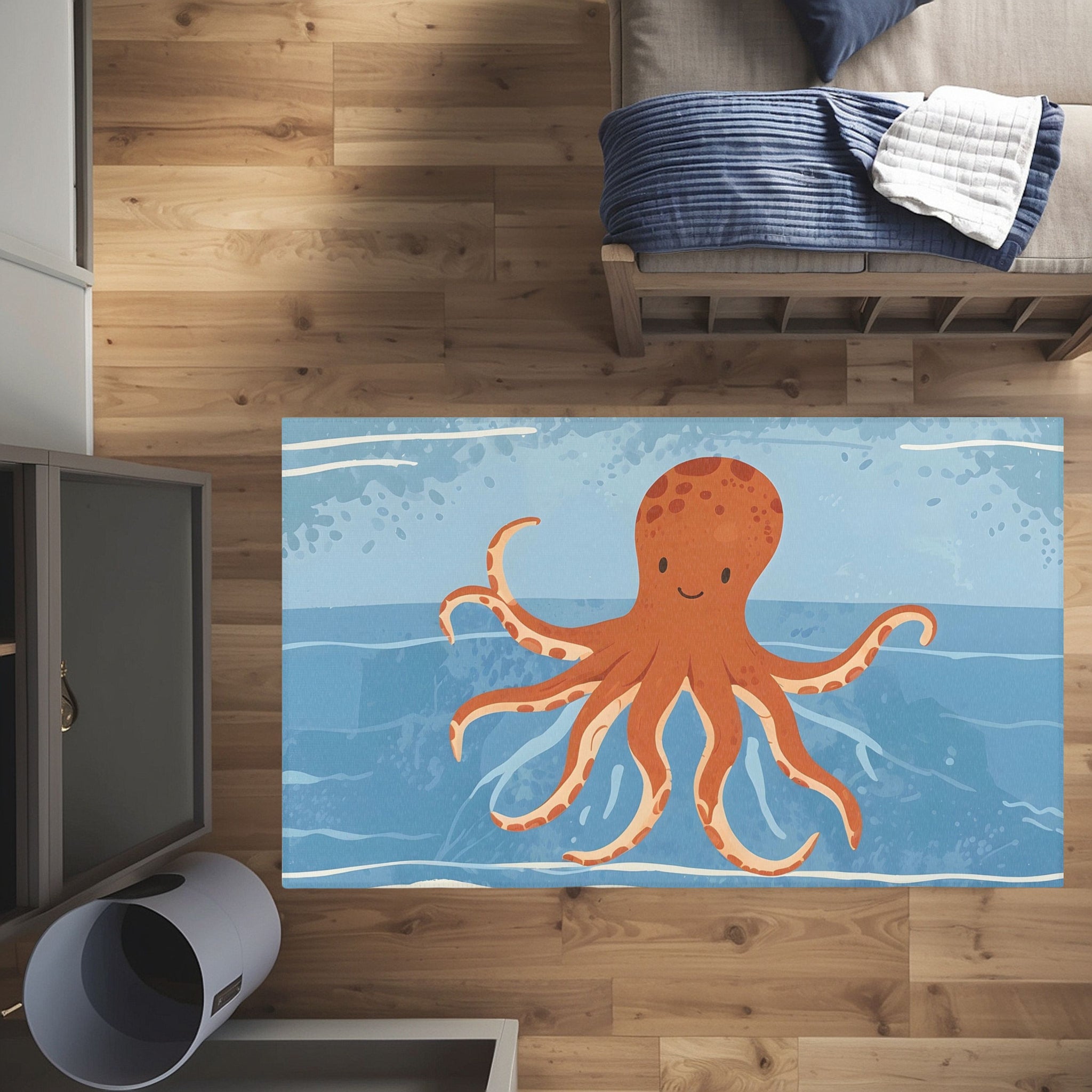 Octopus Area Rug for Kids and Nursery Rooms - Ocean Eight