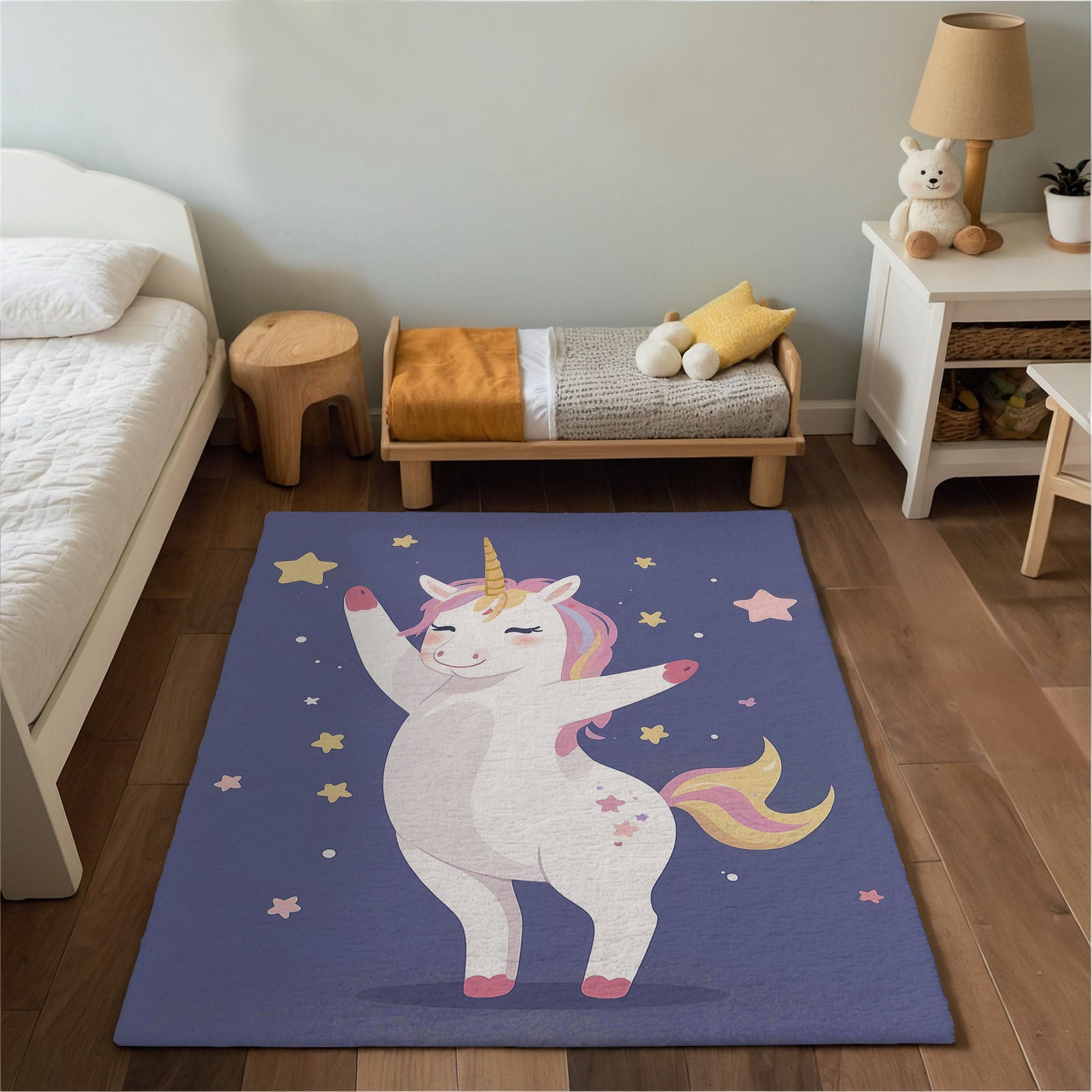 Nursery and Kids Unicorn Rug - Happy Hoof