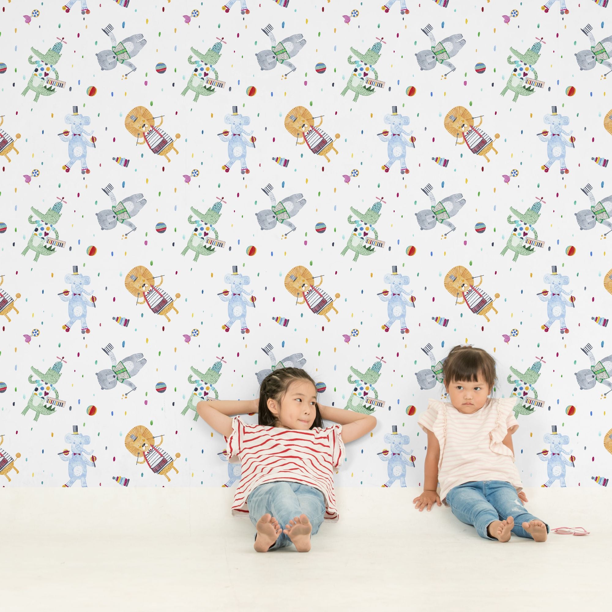 Peel and Stick or Traditional Wallpaper - Whimsical Party