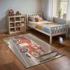 Firetruck Area Rug for Nursery and Kids Rooms - Classic Flame Fighter