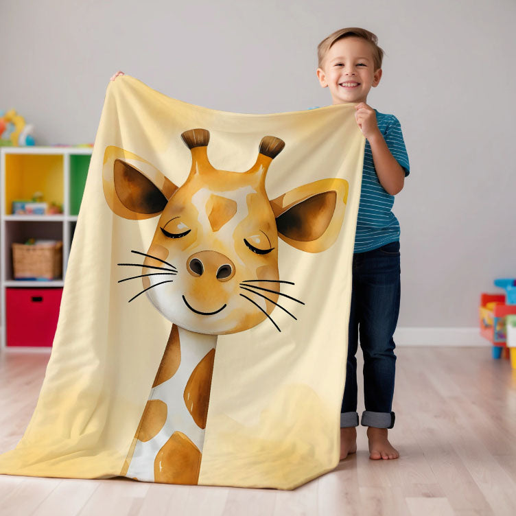 Giraffe personalized blanket for newborn and kids - Giraffe Grins