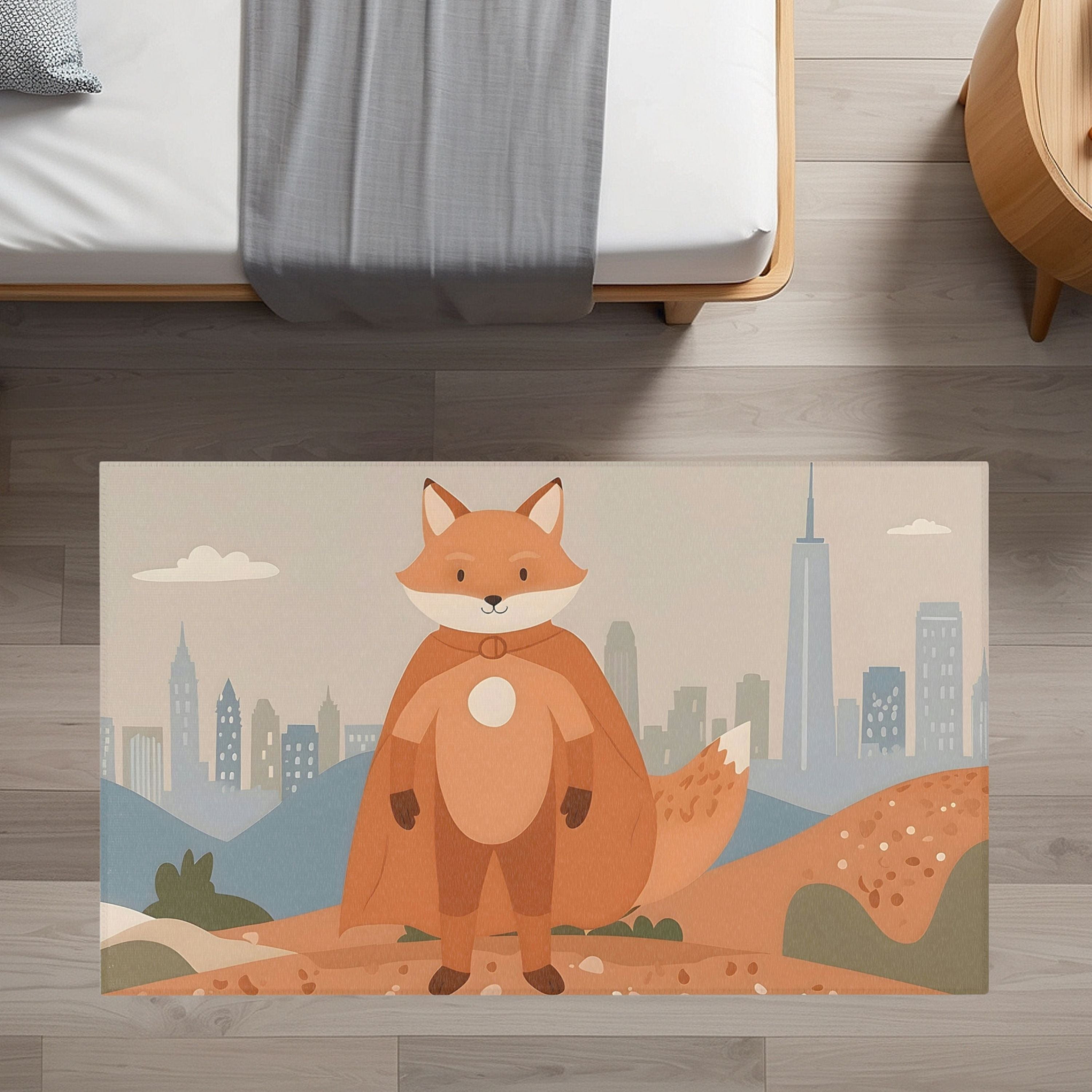 Fox Rug for Nursery and Kids Rooms - Foxy Hero