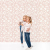 Pink Floral Peel and Stick  or Traditional Wallpaper - Blushing Petals