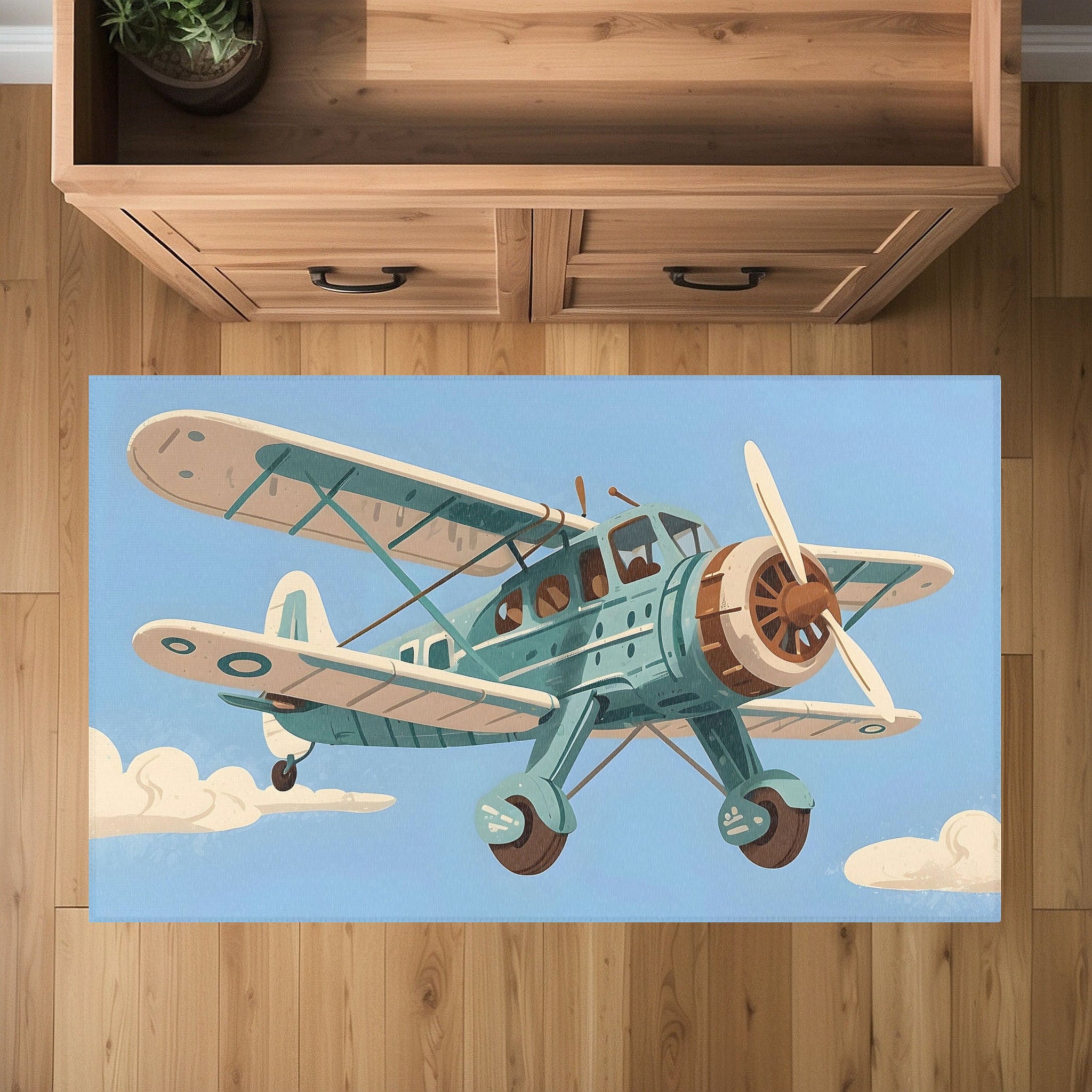 Nursery and Kids Airplane Rug - Propeller Pal