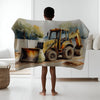 Construction personalized blankets for kids and babies - Bouncy Bulldozer