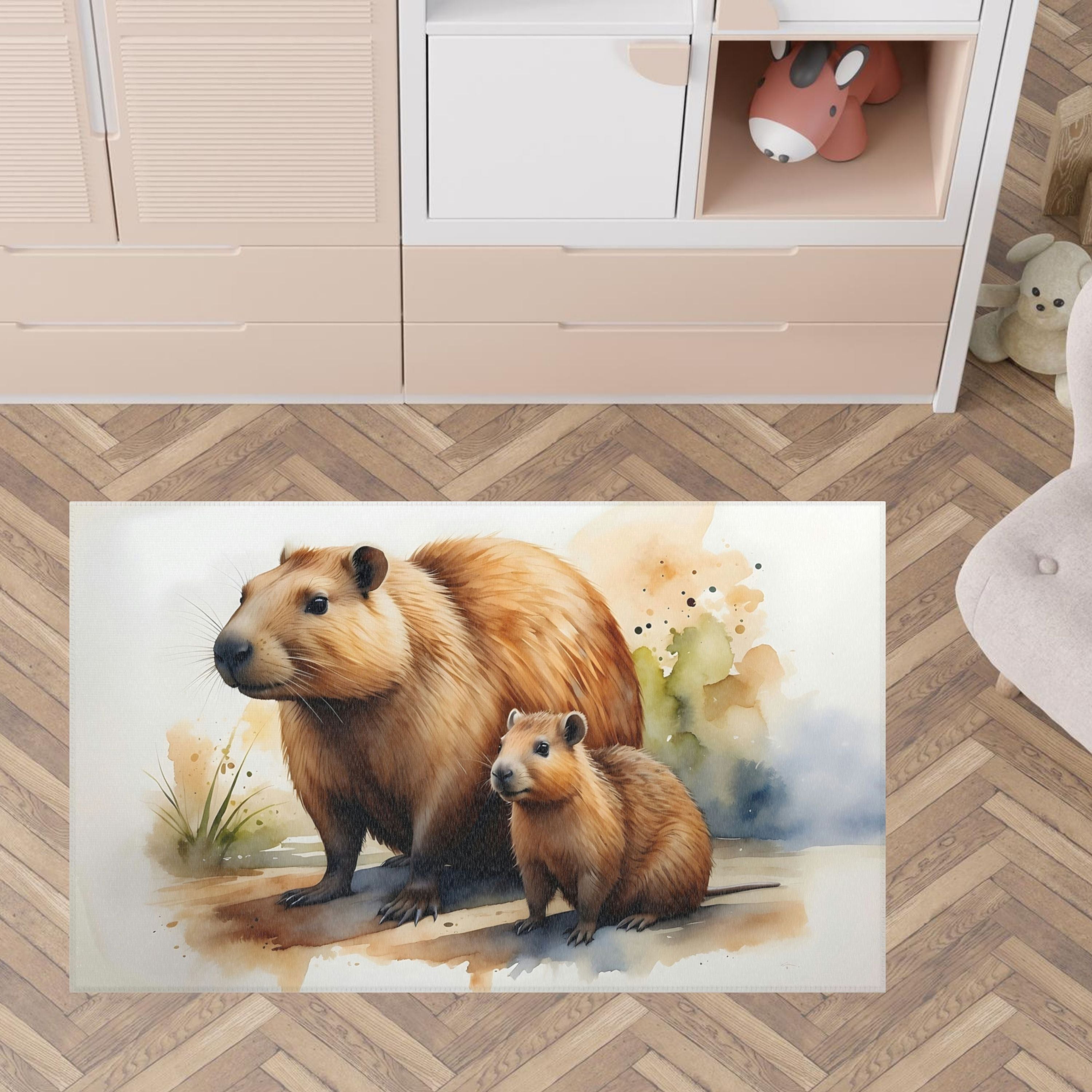 Capybara Rug for Nursery and Kids Rooms - Cappy Crew