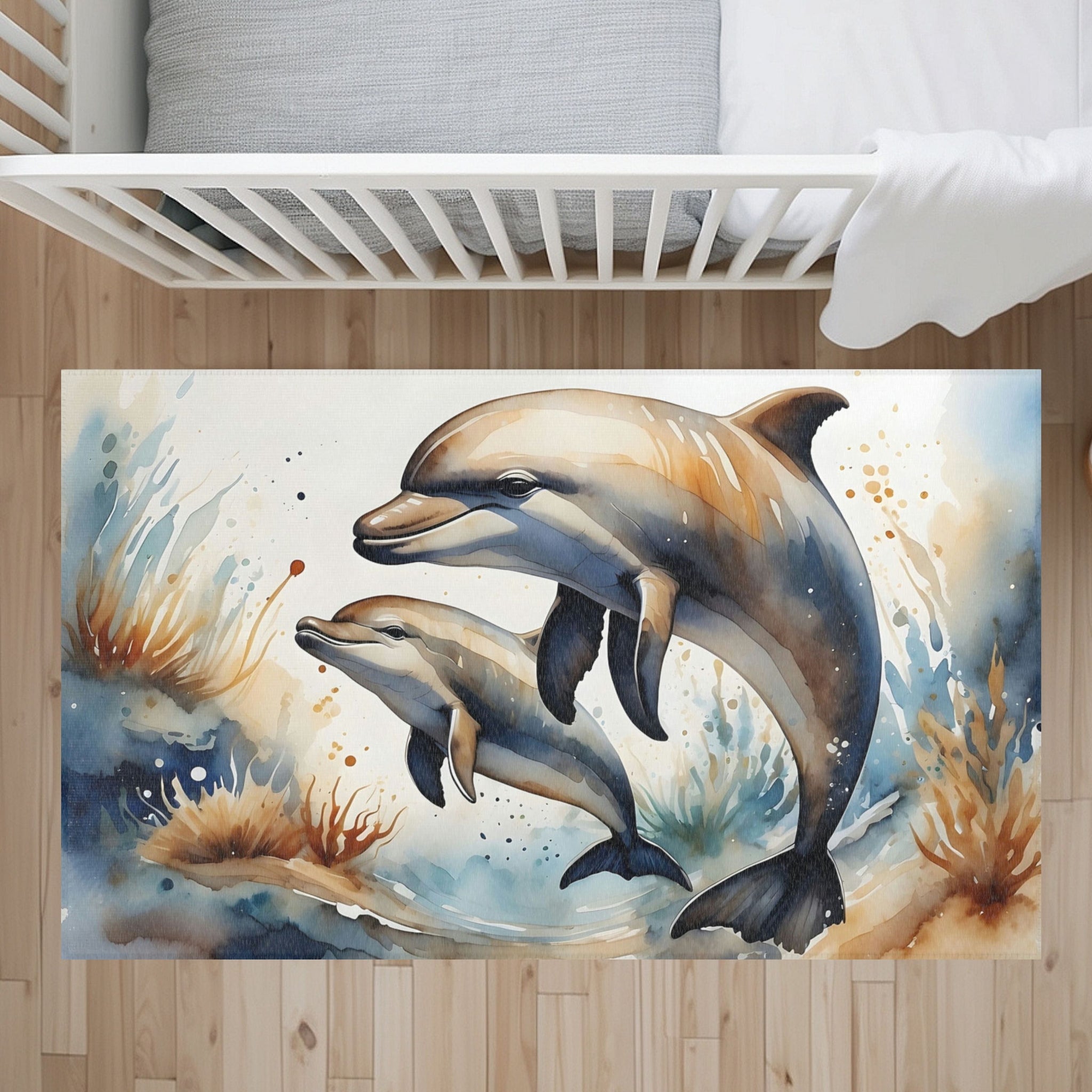 Dolphin Area Rug for Kids and Nursery Rooms - Marine Magic