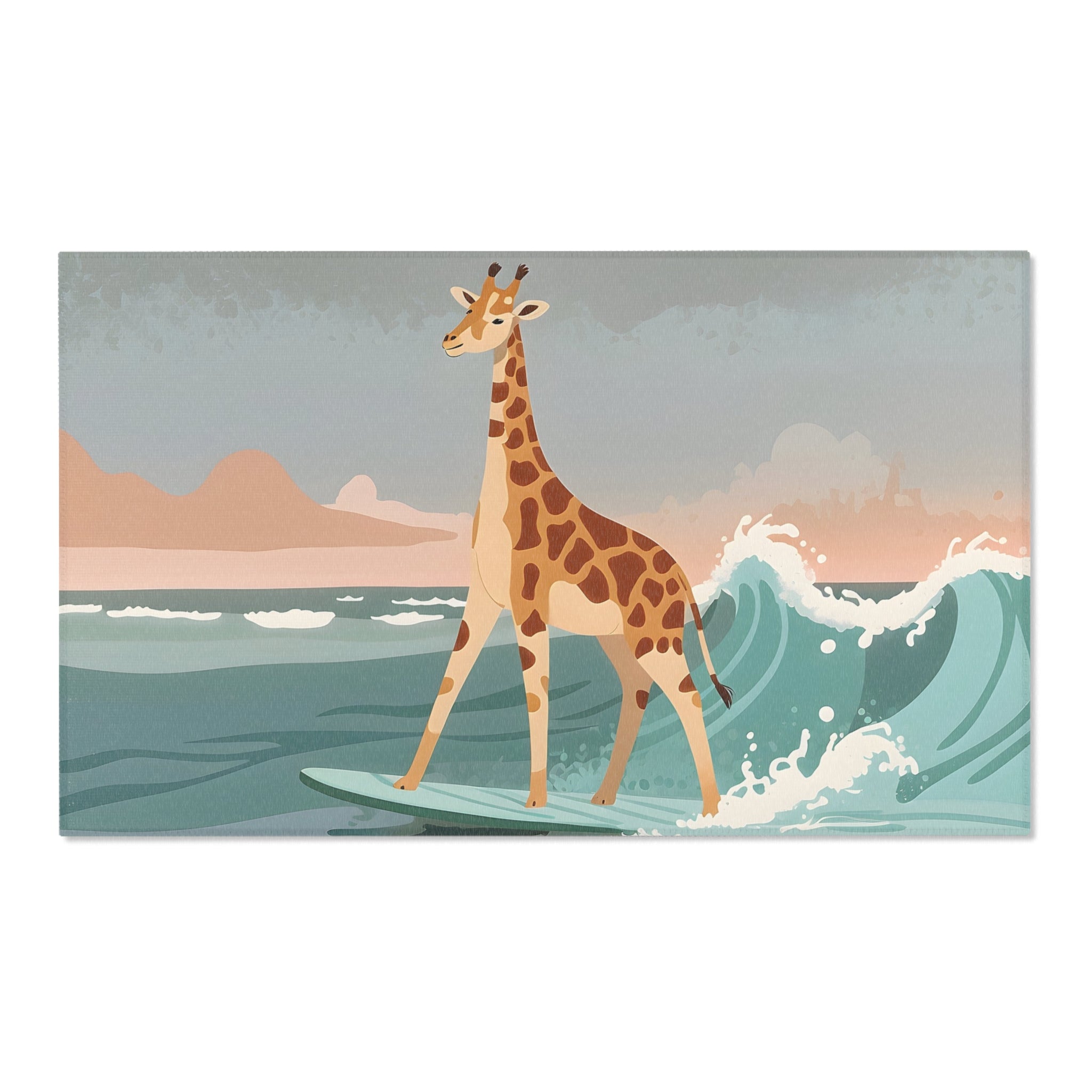 Girraffe Area Rug for Nursery and Kids Rooms - Longneck Surf