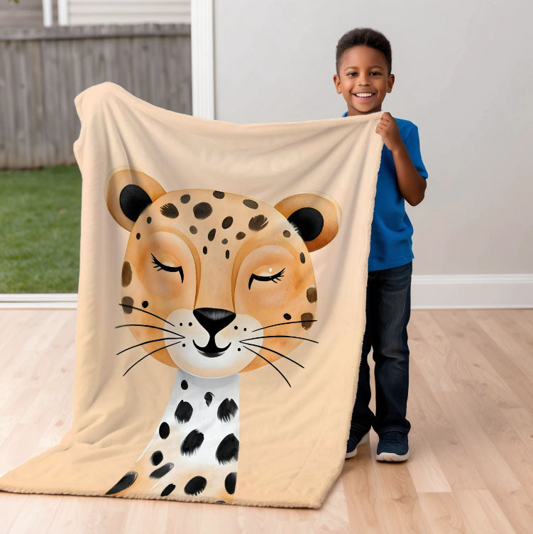 Cheetah personalized blankets for kids and babies - Spotty Smiles