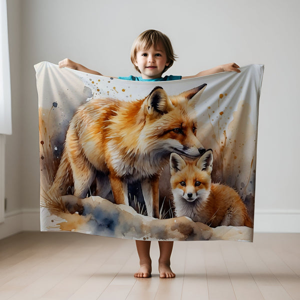 Fox personalized name blankets - Cunning Cuties