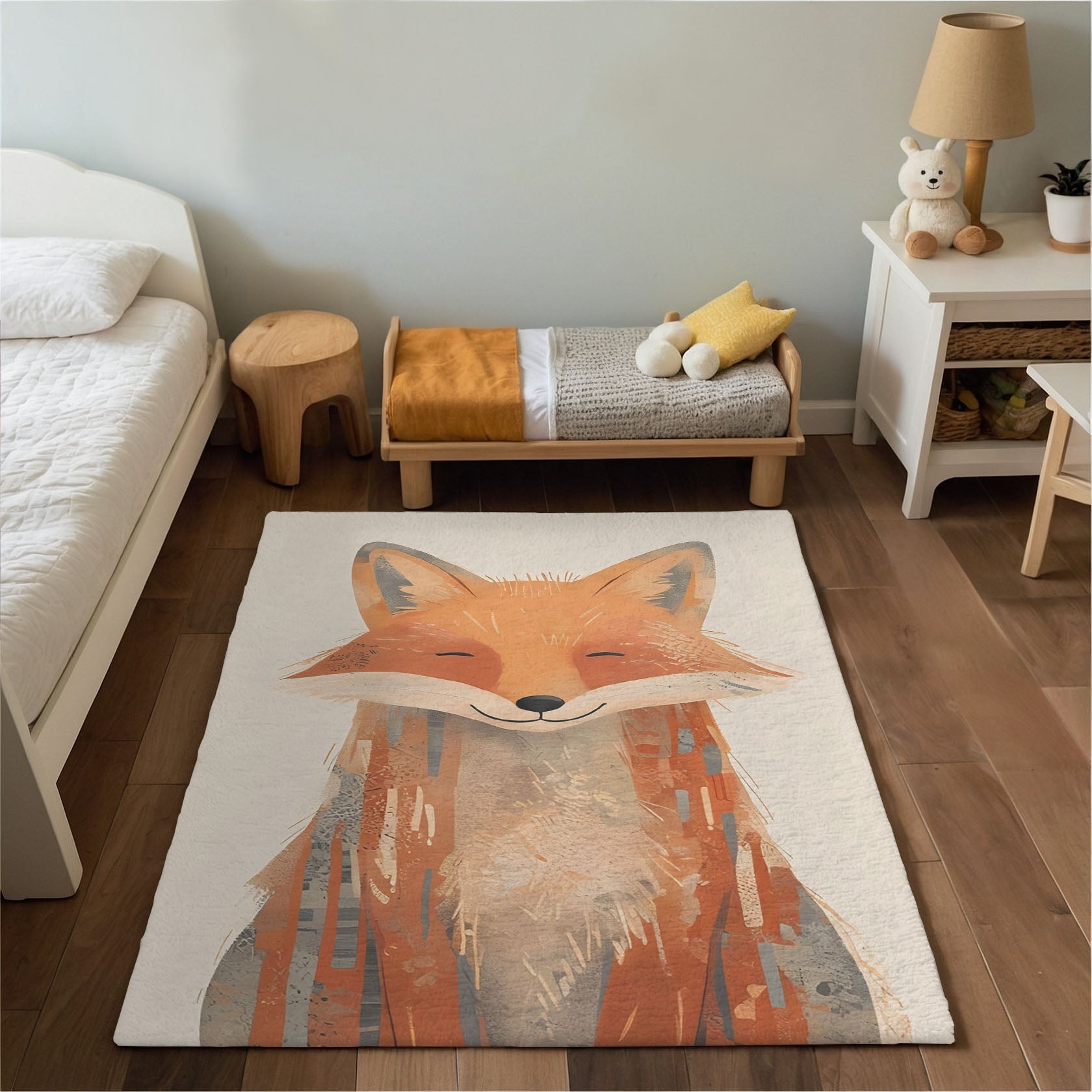 Nursery and Kids Fox Rug - Smiley Snout