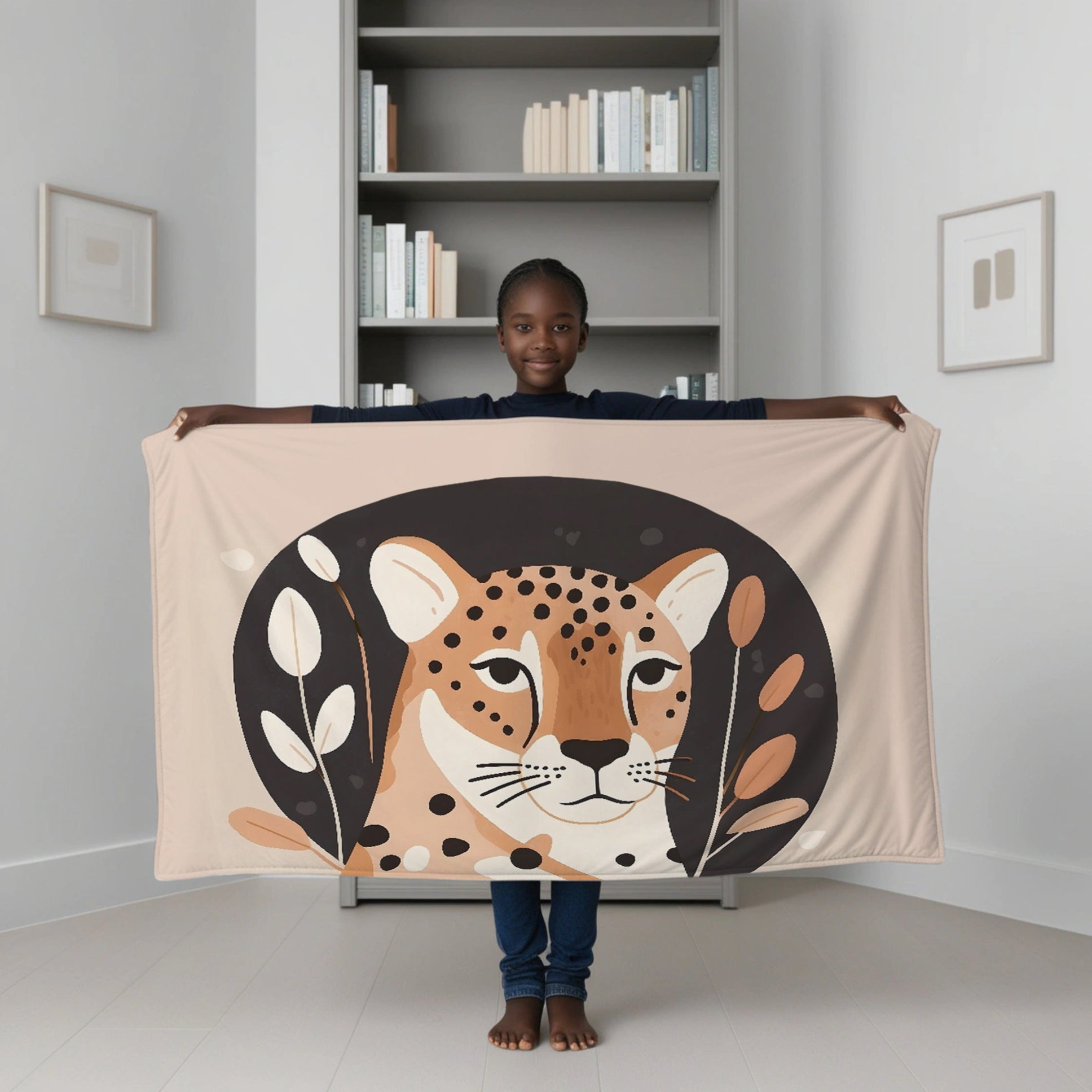 Cheetah personalized blanket for babies and kids - Cheetah Chic