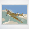 Vintage Airplane Wall Art for Nursery, Playroom or Kids Bedrooms - Classic Aircraft Flying in Blue Sky Adventure Scene - Ace Flyer