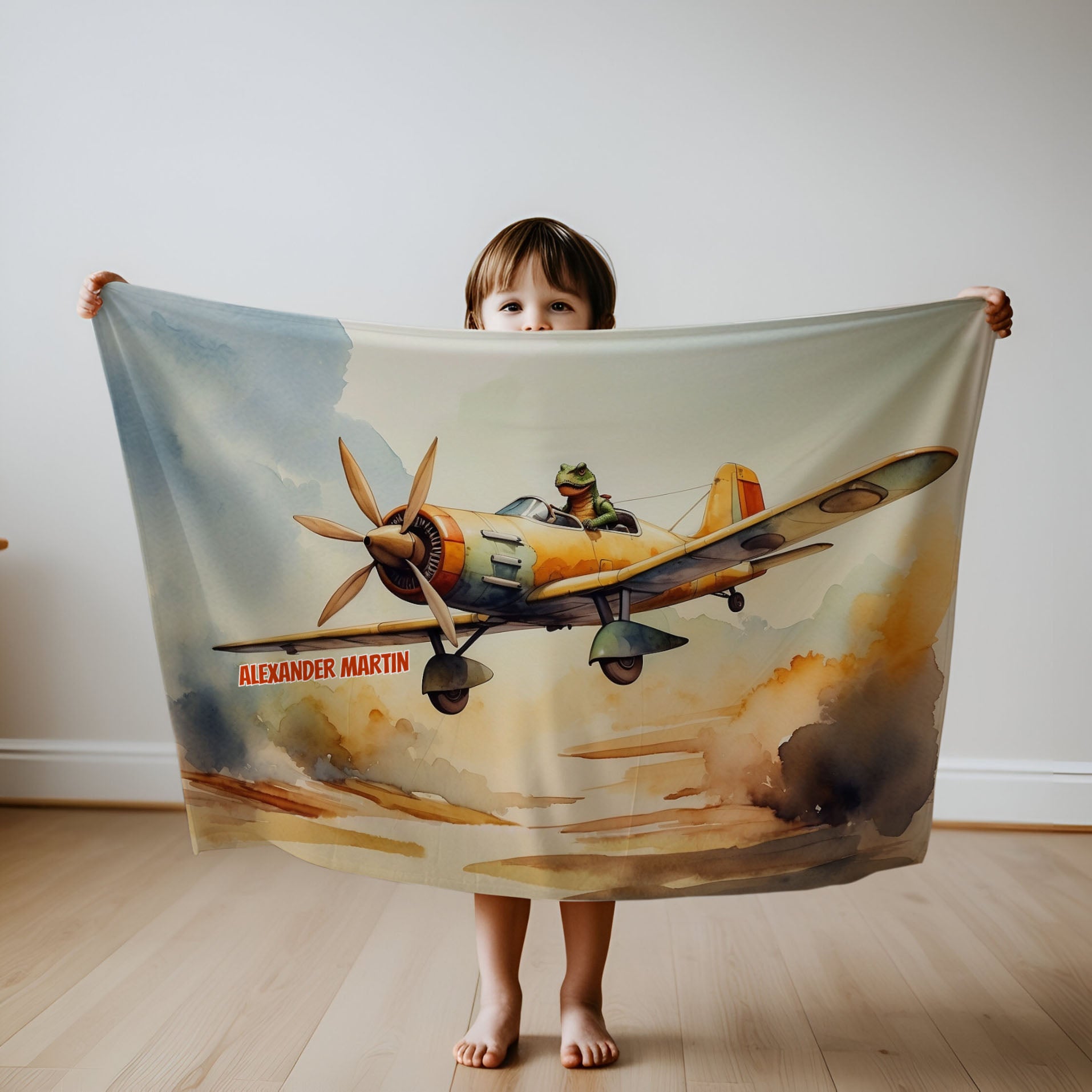 Airplane personalized blankets for kids and babies