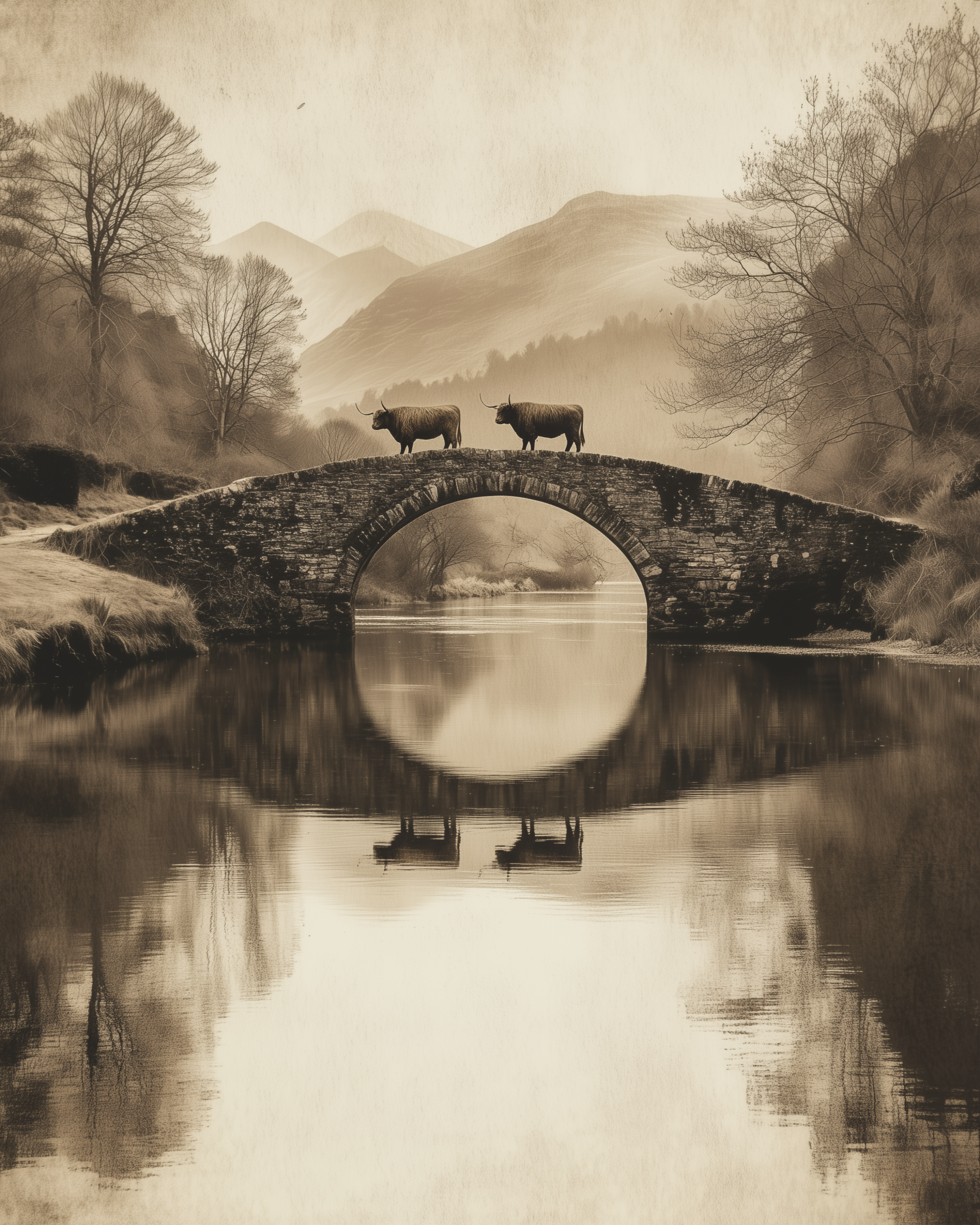 Reflected Archway - Cows Framed Wall Art for Living Room, Bedroom or Office