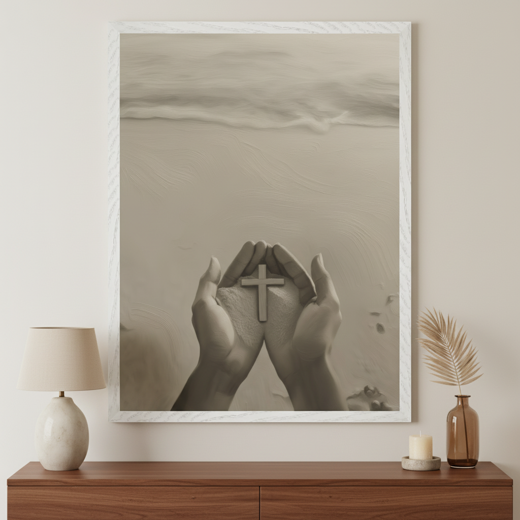 Eternal Sands - Faith Framed Wall Art for Living Room, Bedroom or Office